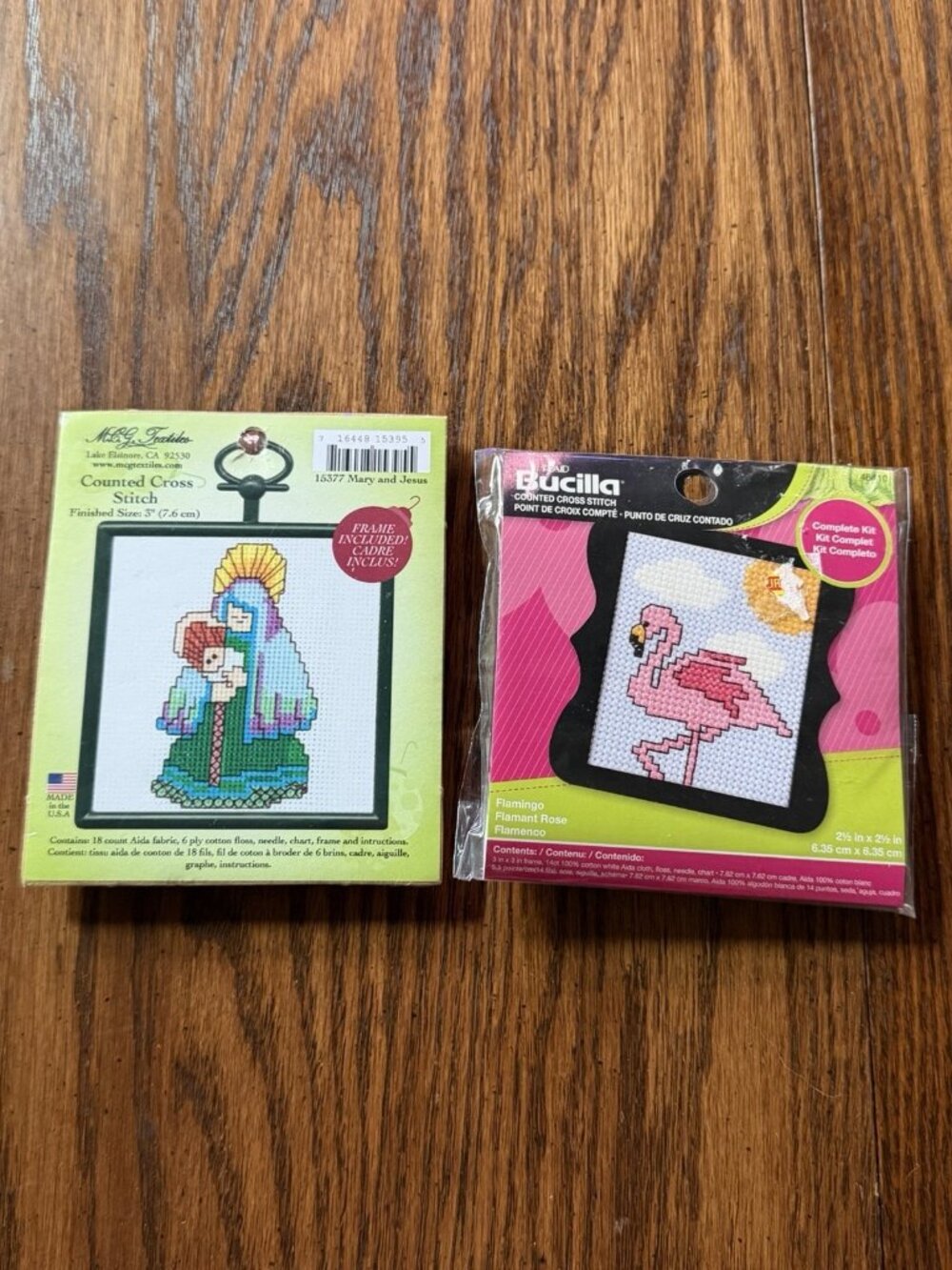 Bucilla Flamingo & M.C.G. Textiles Mary & Jesus Counted Cross Stitch